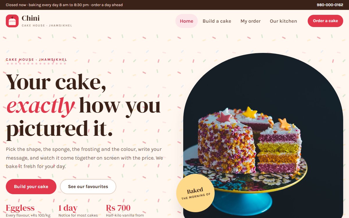 Chini Cake House home page
