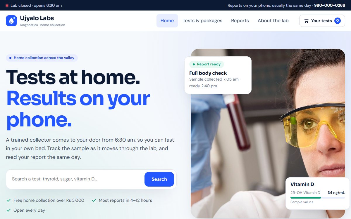 Ujyalo Labs home page